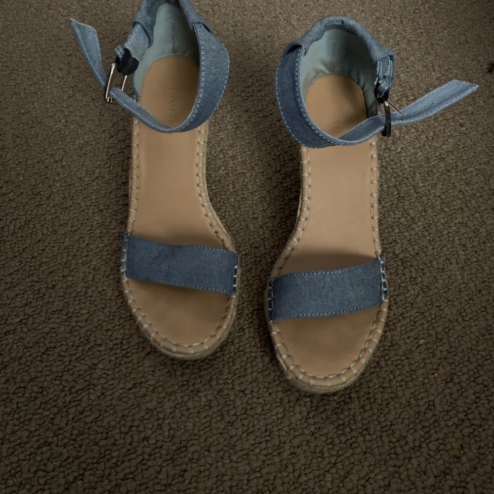 Nautica denim wedges worn once!